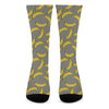 Black Striped Banana Pattern Print Crew Socks