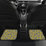 Black Striped Banana Pattern Print Front and Back Car Floor Mats