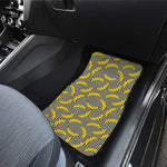Black Striped Banana Pattern Print Front and Back Car Floor Mats