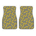 Black Striped Banana Pattern Print Front Car Floor Mats