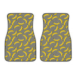 Black Striped Banana Pattern Print Front Car Floor Mats