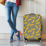 Black Striped Banana Pattern Print Luggage Cover
