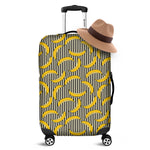 Black Striped Banana Pattern Print Luggage Cover
