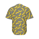 Black Striped Banana Pattern Print Men's Baseball Jersey