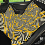 Black Striped Banana Pattern Print Pet Car Back Seat Cover