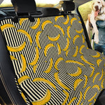 Black Striped Banana Pattern Print Pet Car Back Seat Cover