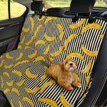Black Striped Banana Pattern Print Pet Car Back Seat Cover