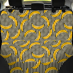 Black Striped Banana Pattern Print Pet Car Back Seat Cover