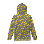 Black Striped Banana Pattern Print Pullover Hoodie
