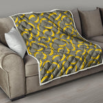 Black Striped Banana Pattern Print Quilt
