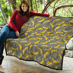 Black Striped Banana Pattern Print Quilt