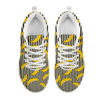 Black Striped Banana Pattern Print White Sneakers