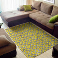 Black Striped Daffodil Pattern Print Floor Mat
