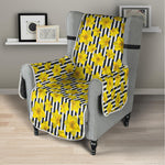 Black Striped Daffodil Pattern Print Armchair Protector