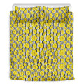 Black Striped Daffodil Pattern Print Duvet Cover Bedding Set