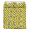 Black Striped Daffodil Pattern Print Duvet Cover Bedding Set