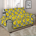 Black Striped Daffodil Pattern Print Half Sofa Protector