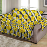 Black Striped Daffodil Pattern Print Loveseat Protector