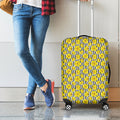 Black Striped Daffodil Pattern Print Luggage Cover