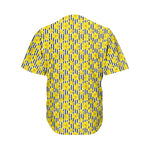 Black Striped Daffodil Pattern Print Men's Baseball Jersey