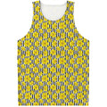Black Striped Daffodil Pattern Print Men's Tank Top