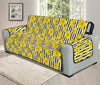 Black Striped Daffodil Pattern Print Oversized Sofa Protector