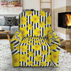 Black Striped Daffodil Pattern Print Recliner Slipcover
