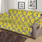Black Striped Daffodil Pattern Print Sofa Protector