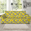 Black Striped Daffodil Pattern Print Sofa Slipcover