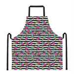 Black Striped Ice Cream Pattern Print Apron