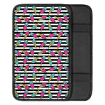 Black Striped Ice Cream Pattern Print Car Center Console Cover