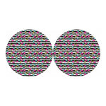 Black Striped Ice Cream Pattern Print Car Coasters