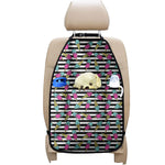 Black Striped Ice Cream Pattern Print Car Seat Organizers