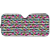 Black Striped Ice Cream Pattern Print Car Sun Shade