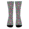 Black Striped Ice Cream Pattern Print Crew Socks