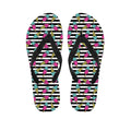 Black Striped Ice Cream Pattern Print Flip Flops