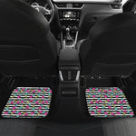 Black Striped Ice Cream Pattern Print Front and Back Car Floor Mats