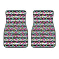 Black Striped Ice Cream Pattern Print Front Car Floor Mats