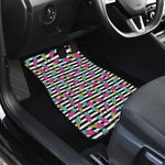 Black Striped Ice Cream Pattern Print Front Car Floor Mats