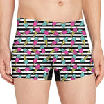 Black Striped Ice Cream Pattern Print Men's Boxer Briefs
