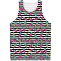 Black Striped Ice Cream Pattern Print Men's Tank Top