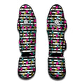 Black Striped Ice Cream Pattern Print Muay Thai Shin Guards