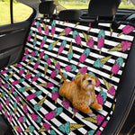 Black Striped Ice Cream Pattern Print Pet Car Back Seat Cover