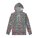 Black Striped Ice Cream Pattern Print Pullover Hoodie