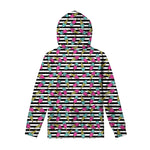 Black Striped Ice Cream Pattern Print Pullover Hoodie
