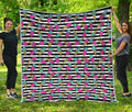 Black Striped Ice Cream Pattern Print Quilt