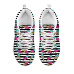 Black Striped Ice Cream Pattern Print White Sneakers