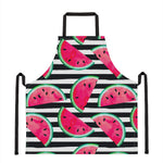 Black Striped Watermelon Pattern Print Apron