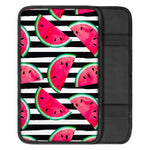 Black Striped Watermelon Pattern Print Car Center Console Cover