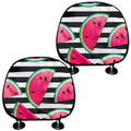 Black Striped Watermelon Pattern Print Car Headrest Covers
